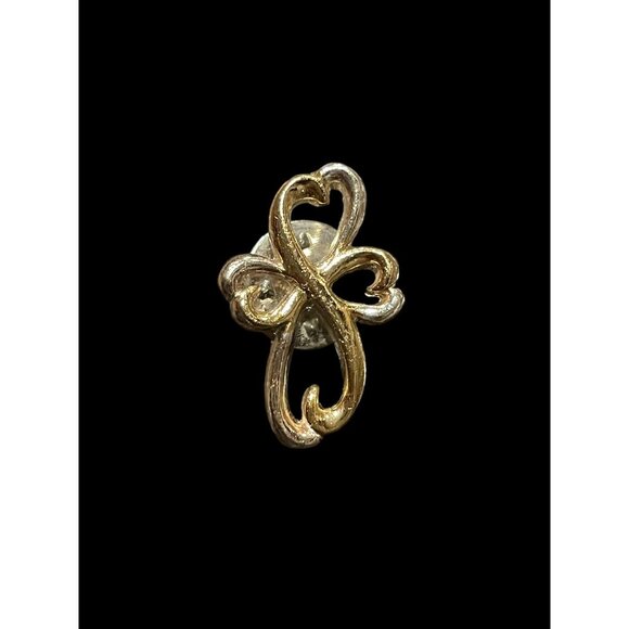 Vintage Two-Tone Shamrock Cross Shape Christian Fashion Brooch Pin - Picture 1 of 5